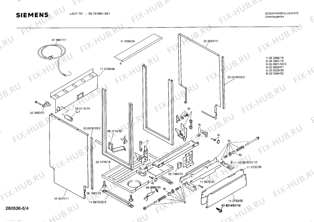 Взрыв-схема посудомоечной машины Siemens SN751050 - Схема узла 04