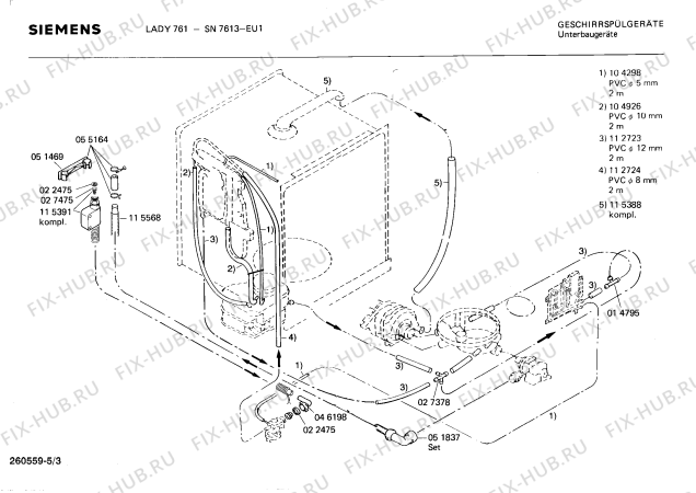 Схема №5 SN7613 с изображением Панель для посудомойки Siemens 00115536