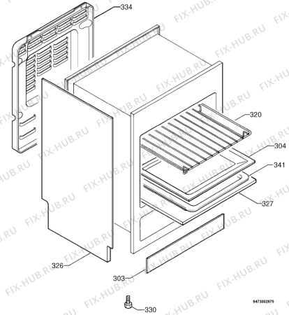 Взрыв-схема плиты (духовки) Zanussi ZCV5220W - Схема узла Housing 001