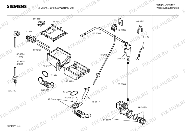 Схема №4 WXLM0650TH Siemens XLM 650 с изображением Таблица программ для стиралки Siemens 00581911