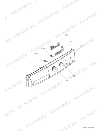 Взрыв-схема стиральной машины Zanussi ZWG5100S - Схема узла Command panel 037