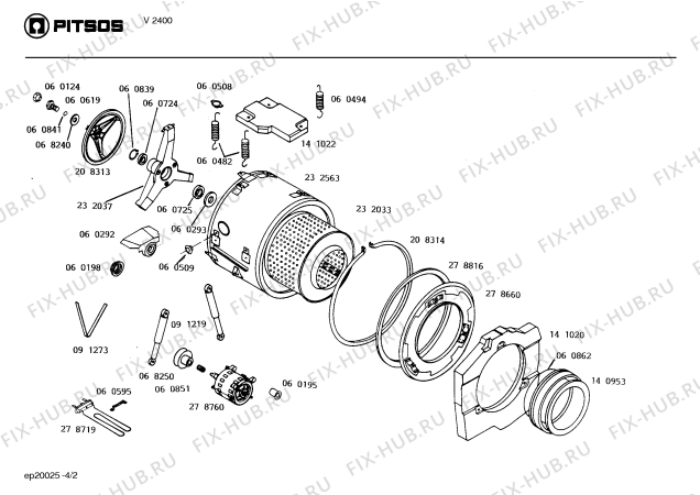 Схема №4 V2400 с изображением Переключатель для стиралки Bosch 00060374