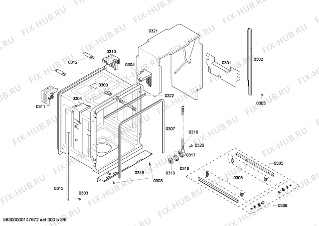 Схема №6 SHV43P13UC с изображением Набор кнопок для посудомойки Bosch 00618477