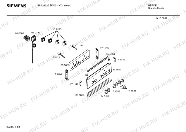 Схема №5 HN28225SK с изображением Инструкция по эксплуатации для духового шкафа Siemens 00524861