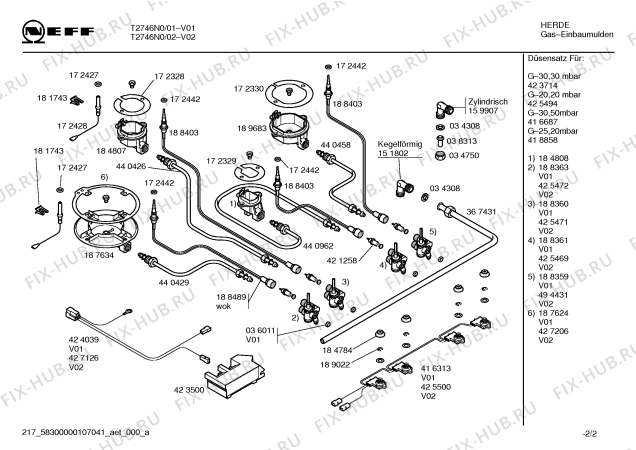 Схема №1 T2746N0 Neff с изображением Столешница для плиты (духовки) Bosch 00473952