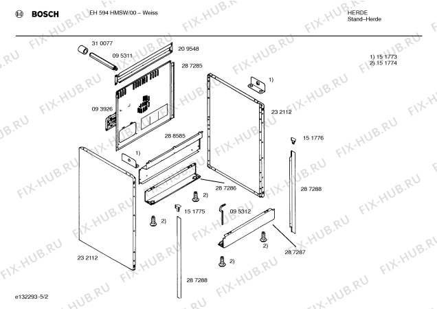Взрыв-схема плиты (духовки) Bosch EH594HMSW - Схема узла 02