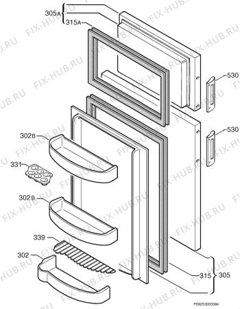 Взрыв-схема холодильника Electrolux ER6821D - Схема узла Door 003