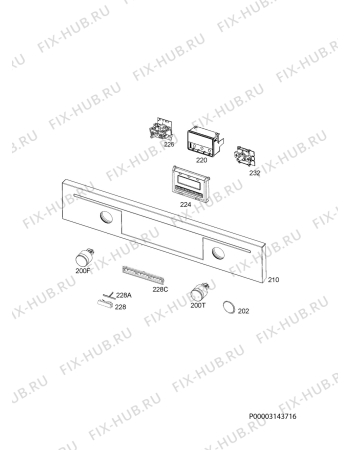 Взрыв-схема плиты (духовки) Aeg CIB6670APM - Схема узла Command panel 037