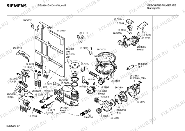 Взрыв-схема посудомоечной машины Siemens SE24261DK - Схема узла 04