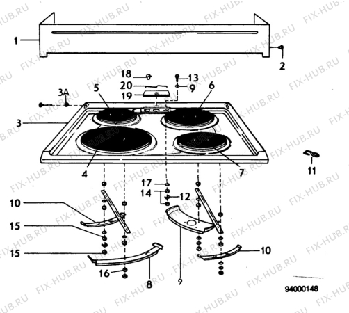 Взрыв-схема посудомоечной машины Electrolux CF161S - Схема узла H10 Hob