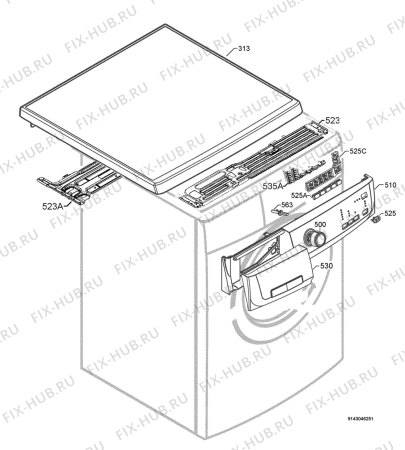 Взрыв-схема стиральной машины Electrolux EWF8586 - Схема узла Command panel 037