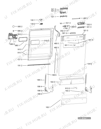 Схема №4 ADP 5510 IX с изображением Мини-ручка для электропосудомоечной машины Whirlpool 481010683894