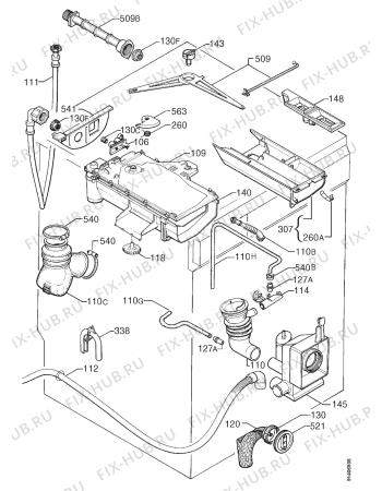 Взрыв-схема стиральной машины Zanussi FL1400B - Схема узла Hydraulic System 272