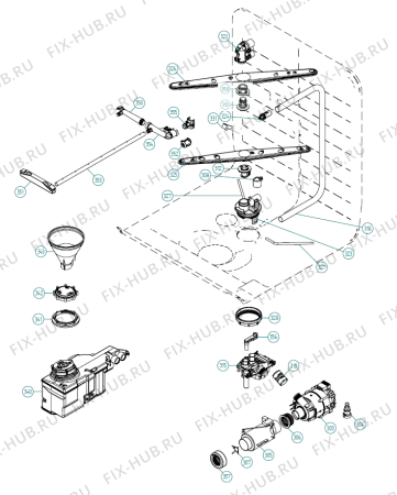 Взрыв-схема посудомоечной машины Asko D5257 NO   -Vit Avh. (338479, DW70.3) - Схема узла 03
