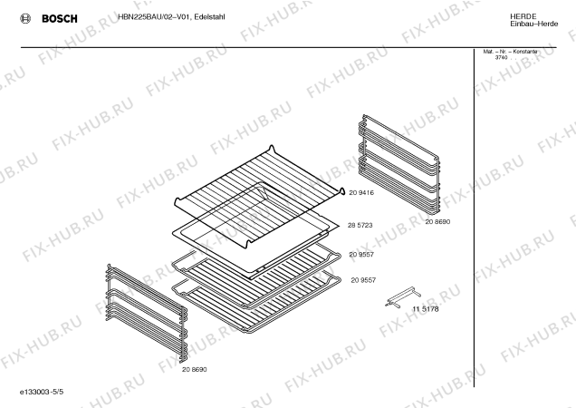 Схема №4 HBN222BAU с изображением Инструкция по эксплуатации для плиты (духовки) Bosch 00523091