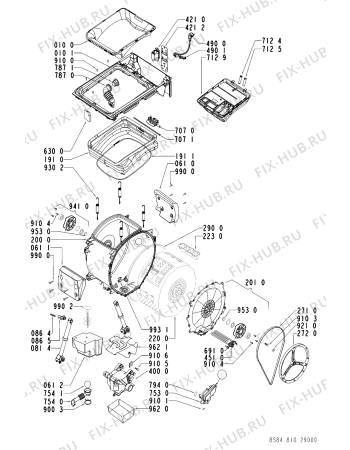 Взрыв-схема стиральной машины LADEN EV 810 - Схема узла