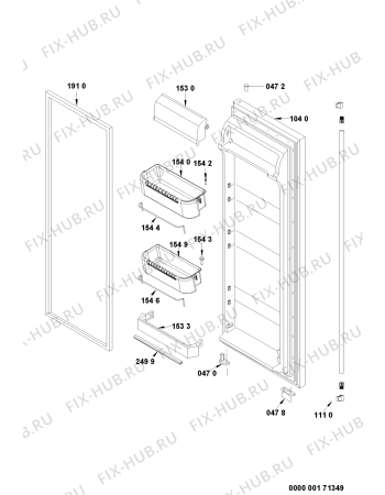 Схема №10 ASS20FWWI4/1 с изображением Декоративная панель для холодильника Whirlpool 480132103152