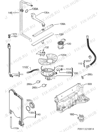 Взрыв-схема посудомоечной машины John Lewis JLBIDW917 - Схема узла Hydraulic System 272