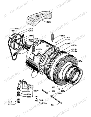 Взрыв-схема стиральной машины Zanussi ZE1000E - Схема узла Tub and drum
