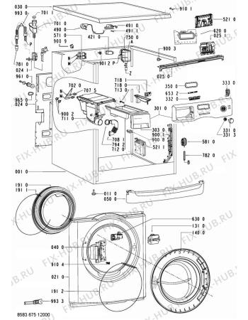 Схема №2 PRESTIGE 1486 с изображением Обшивка для стиралки Whirlpool 480111104255