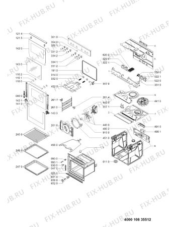 Схема №1 ELC 8260 PT с изображением Дверка для плиты (духовки) Whirlpool 481010687845