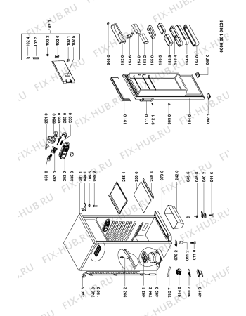 Схема №1 KVA 2010 с изображением Часть корпуса для холодильника Whirlpool 481245228657