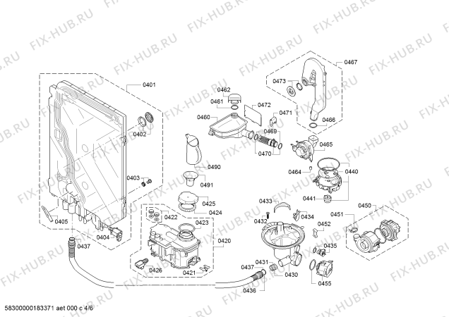 Схема №5 SMV63N50EU с изображением Силовой модуль запрограммированный для посудомоечной машины Bosch 12003848