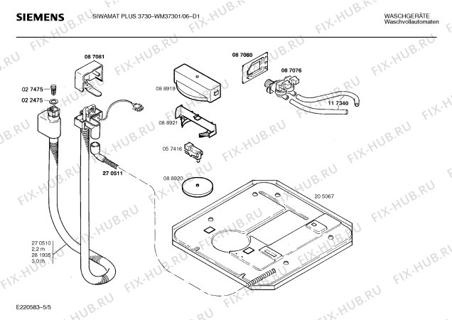 Схема №4 WM37301 SIWAMAT PLUS 3730 с изображением Панель управления для стиральной машины Siemens 00273960