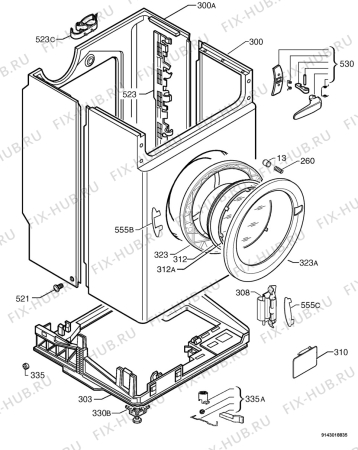 Взрыв-схема стиральной машины Electrolux EWS845 - Схема узла Housing 001