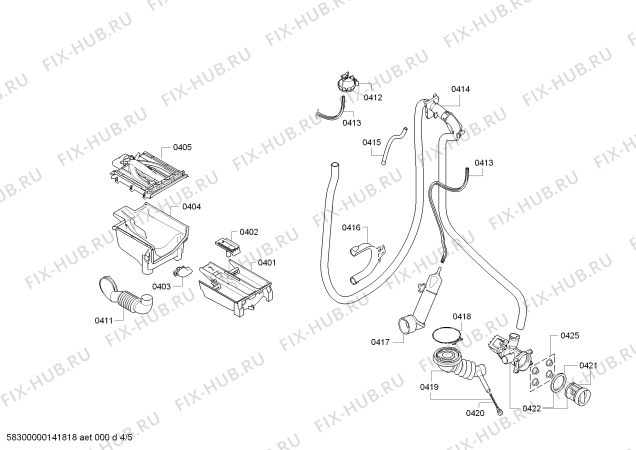Взрыв-схема стиральной машины Bosch WAS24442OE LOGIXX8 VARIO PERFECT;aquastop ecoSilentDrive;8kg - Схема узла 04