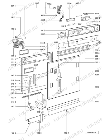 Схема №2 GSIP 6598 SW с изображением Панель для посудомоечной машины Whirlpool 481245372489