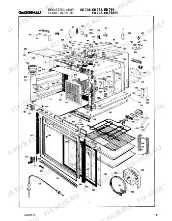 Взрыв-схема плиты (духовки) Gaggenau EE728204 - Схема узла 11