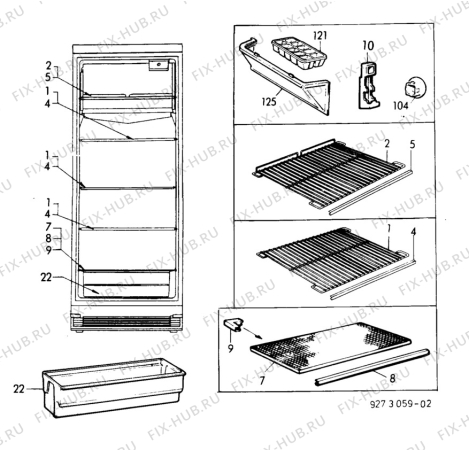 Взрыв-схема холодильника Electrolux RU3350W - Схема узла C10 Interior