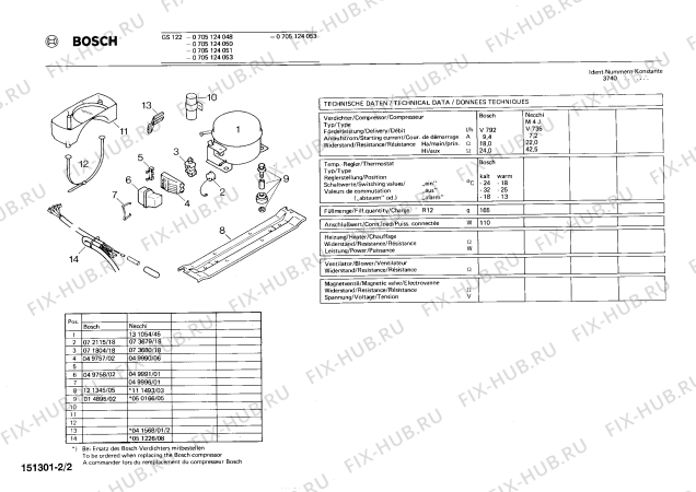 Взрыв-схема холодильника Bosch 0705124051 GS122 - Схема узла 02