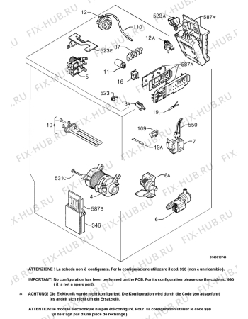 Схема №1 AWW1007 с изображением Дроссель для стиралки Aeg 1249472117