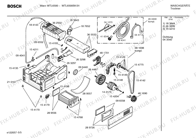 Схема №5 WTL6500SK Maxx WTL6500 с изображением Сменная пленка для сушилки Bosch 00483553