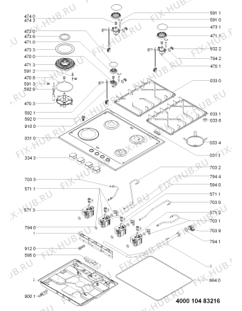 Схема №1 TGW 5465/PT с изображением Фиксатор для плиты (духовки) Whirlpool 481236058484