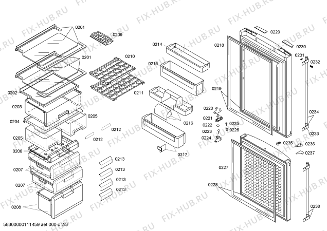 Схема №3 KGX28M40TI с изображением Панель управления для холодильника Bosch 00442605