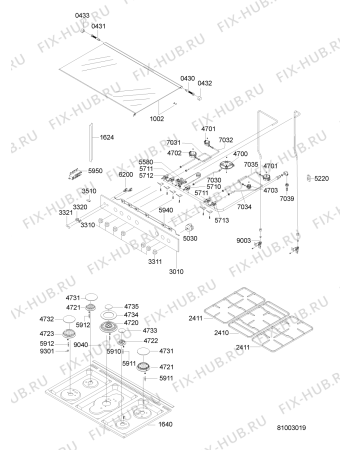 Схема №3 ACM 935/1 IX с изображением Ящичек для плиты (духовки) Whirlpool 480121104533