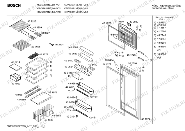 Схема №3 KSV52621NE с изображением Дверь для холодильника Bosch 00241878