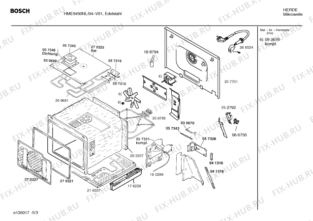 Схема №3 HME9451NL с изображением Инструкция по эксплуатации для микроволновой печи Bosch 00529755