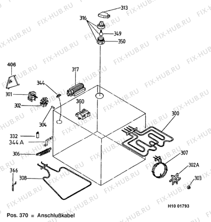 Взрыв-схема плиты (духовки) Dessauer (N Dr) EGK4/1471 - Схема узла Functional parts