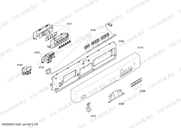 Схема №5 SGS45M02EP с изображением Панель управления для посудомоечной машины Bosch 00448037