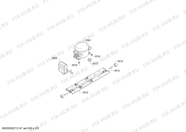 Взрыв-схема холодильника Bosch KDD56XI30I, Bosch - Схема узла 05