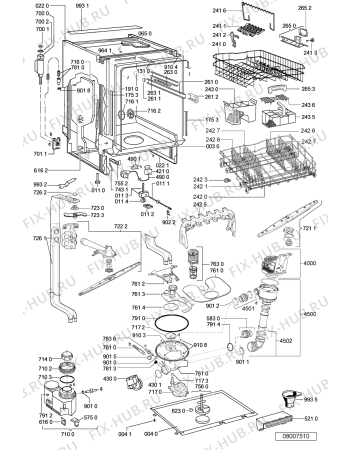 Взрыв-схема посудомоечной машины Whirlpool ADG 987/1 IX - Схема узла
