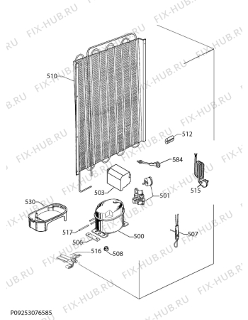 Взрыв-схема холодильника Smeg D3144PI1 - Схема узла Cooling system 017