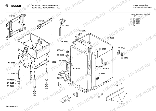 Схема №6 WOV4800 с изображением Панель для стиралки Bosch 00278335