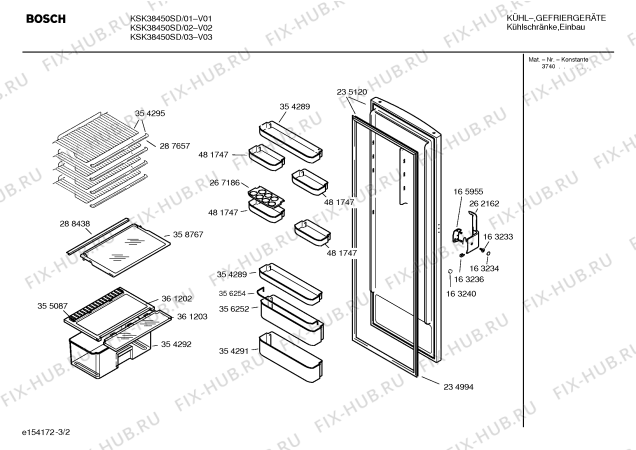 Взрыв-схема холодильника Bosch KSK38450SD - Схема узла 02