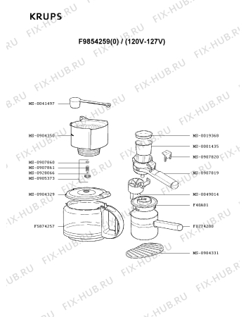 Схема №1 F9857151(0) с изображением Термостат для электрокофеварки Krups MS-0907290