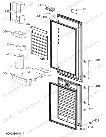 Взрыв-схема холодильника Aeg RCB53434NX - Схема узла Door